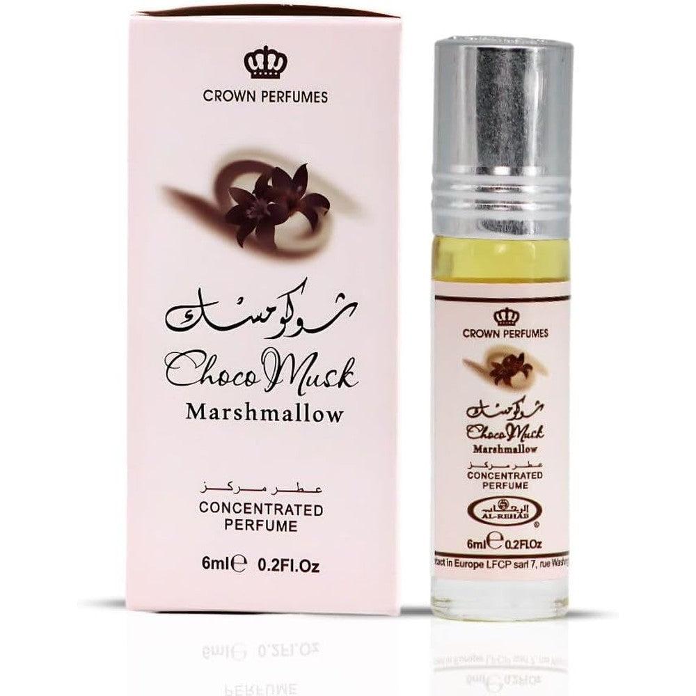 Al Rehab Choco Musk Marshmallow 6ml roll-on bottle front view authentic gourmand oil