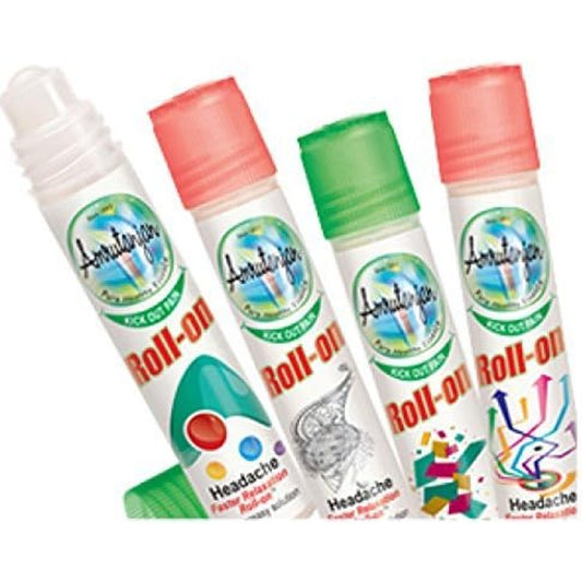 Amrutanjan Dragon Liquid Balm Roll On Pack of 5 front view for headache relief.