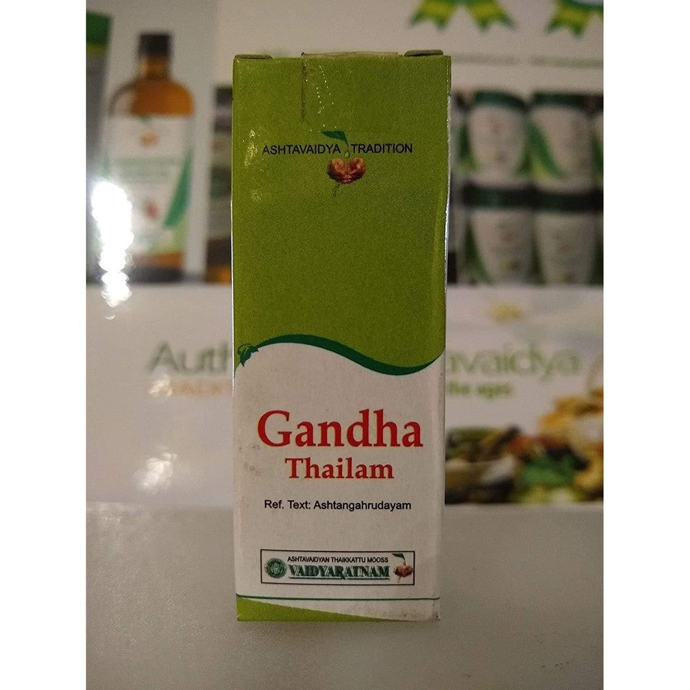 Vaidyaratnam Gandha Thailam 10ml Pack of 2 front view for bone fracture recovery oil