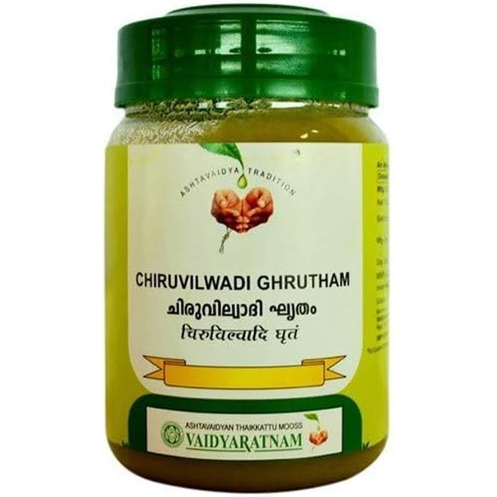 Vaidyaratnam Chiruvilwadi Ghrutham 150 grams pack of 2 front view for digestive health.