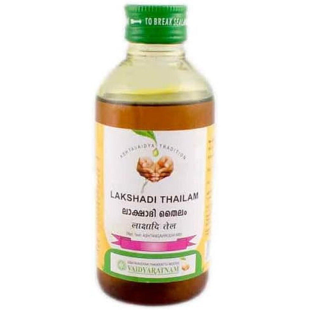 Vaidyaratnam Lakshadi Kera Thailam 200ml pack of 2 front view Ayurvedic massage oil