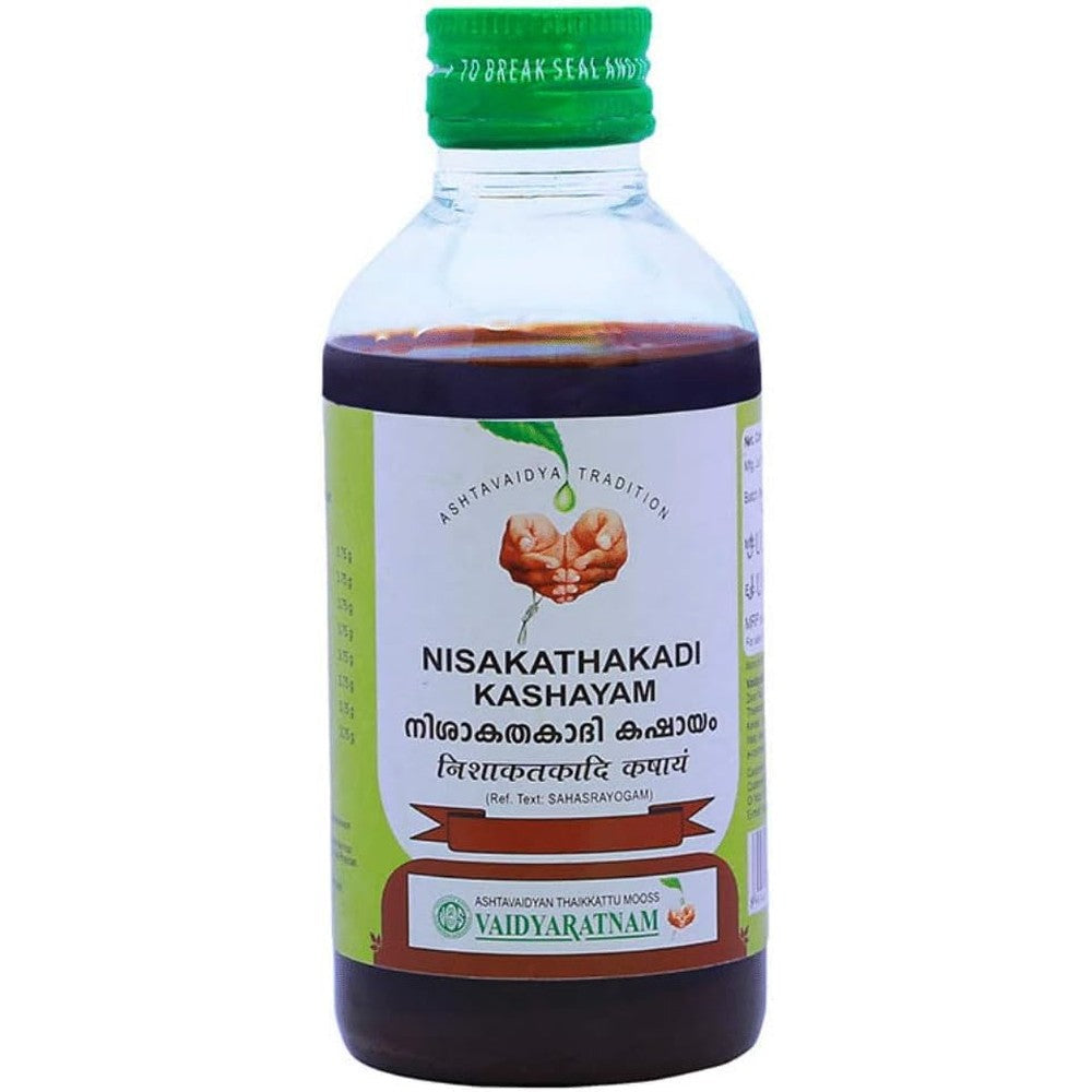 Vaidyaratnam Nisakathakadi Kashayam 200ml bottles front view for diabetes management