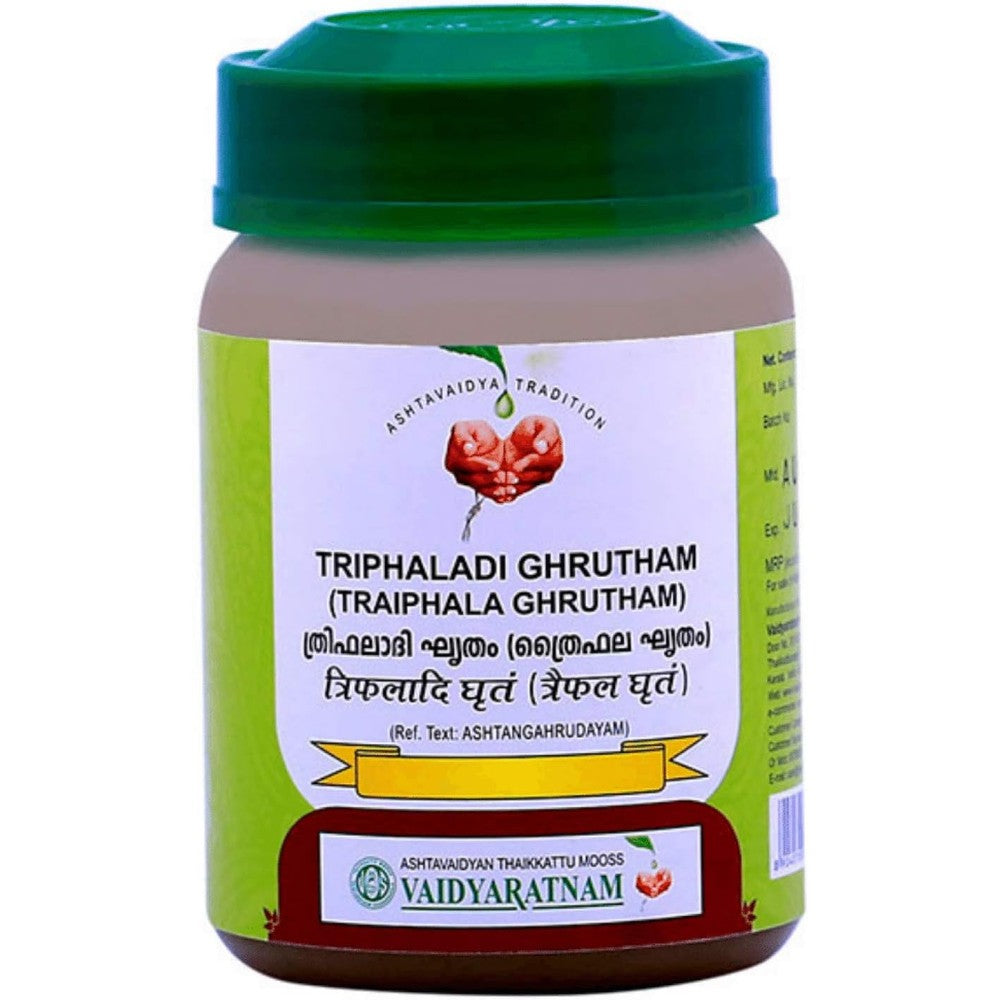 Vaidyaratnam Triphaladi Ghrutham 150 Grams Pack of 2 front view Ayurvedic eye health supplement.