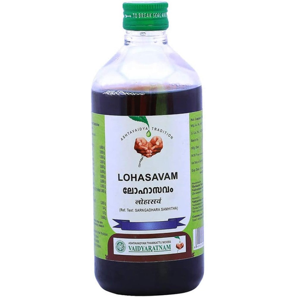 Vaidyaratnam Lohasavam 450ml Pack of 2 front view Ayurvedic iron tonic for anemia