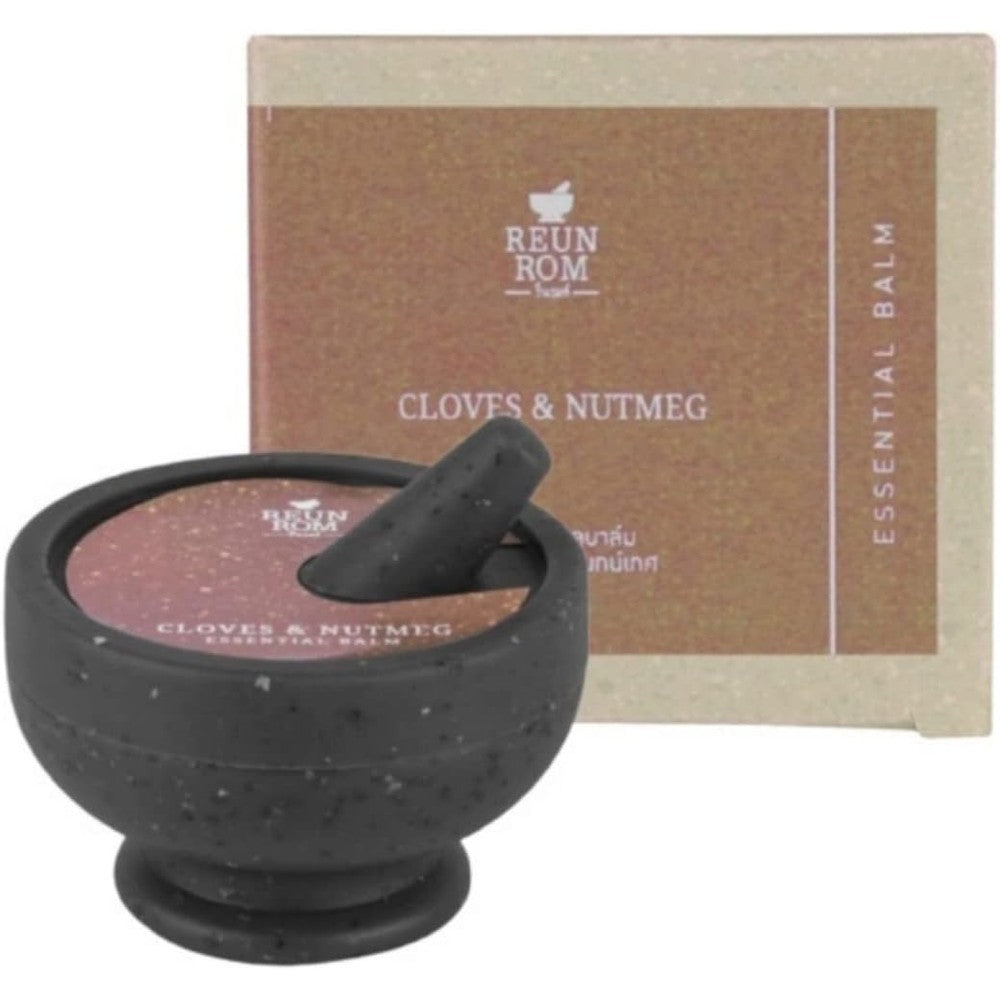 Reunrom Cloves and Nutmeg Essential Balm 16g jar front view aromatherapy relief