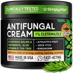 SimplyVital Clotrimazole Antifungal Cream front view for skin fungus treatment.
