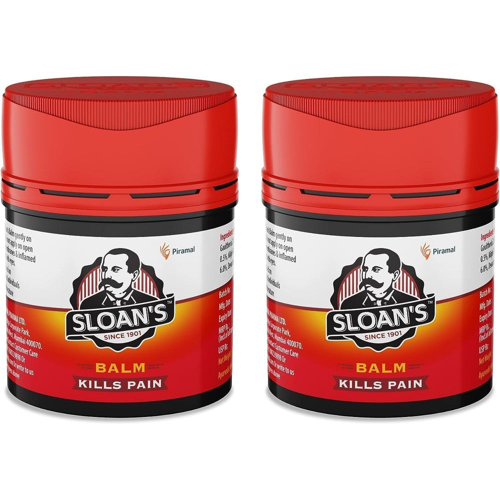 Sloan's Pain Relief Balm 20gm pack of 2 front view for muscular pain relief.