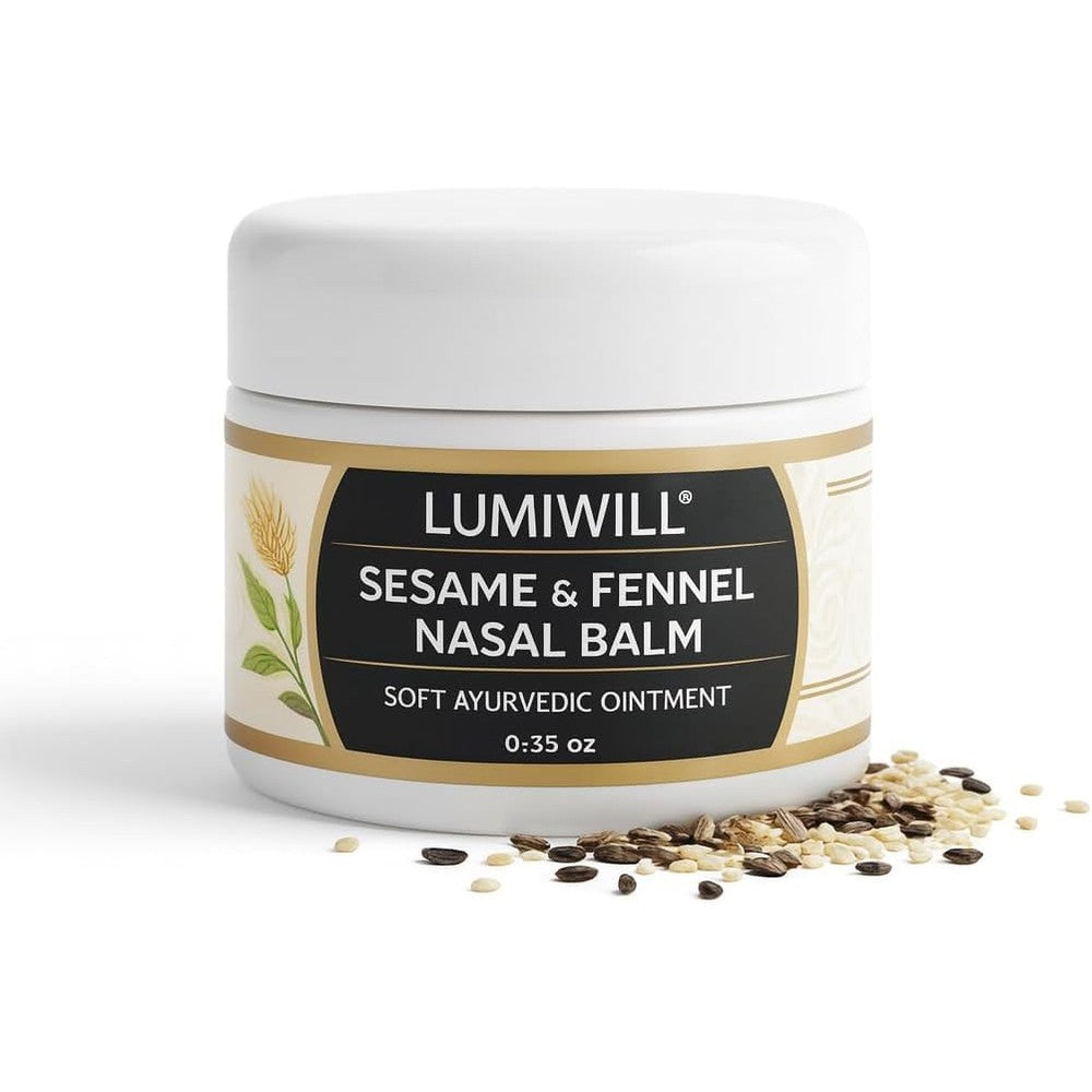 Lumi Will Sesame and Fennel Nasal Balm front view Ayurvedic ointment for sinus relief