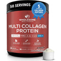 Wholesome Wellness Multi Collagen Peptides Powder front view container on a clean backdrop
