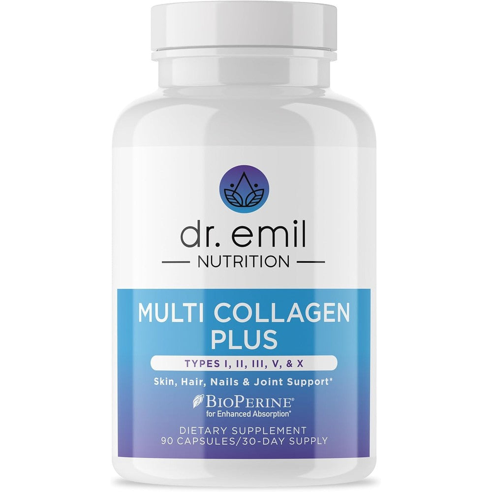 Dr. Emil Nutrition Women’s Multi Collagen 90 Capsules front view bottle for premium skin and hair health.