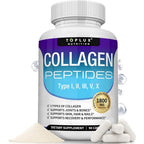 Toplux Multi Collagen Peptides 1800 mg Complex front view bottle for premium anti aging health