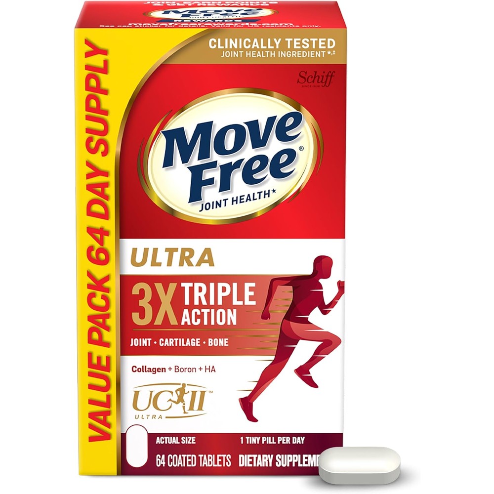 Move Free Ultra Triple Action Joint Support 64 Tablets front view package