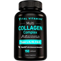 Vital Vitamins Multi Collagen Complex 150 capsules front bottle view showing five collagen types