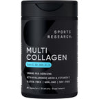 Sports Research Multi Collagen Complex 90 capsules front view bottle showing 5 types of collagen.