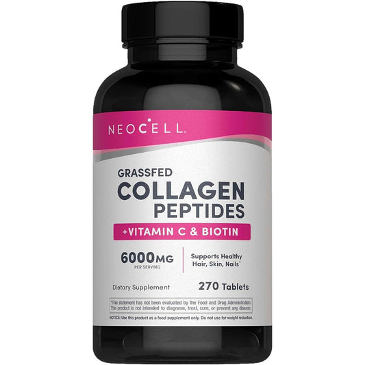 NeoCell Super Collagen Peptides 270 tablets front view bottle packaging for healthy skin