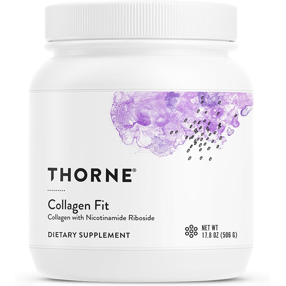 Thorne Collagen Fit Unflavored Powder front view of 17.8 ounce jar for premium joint health