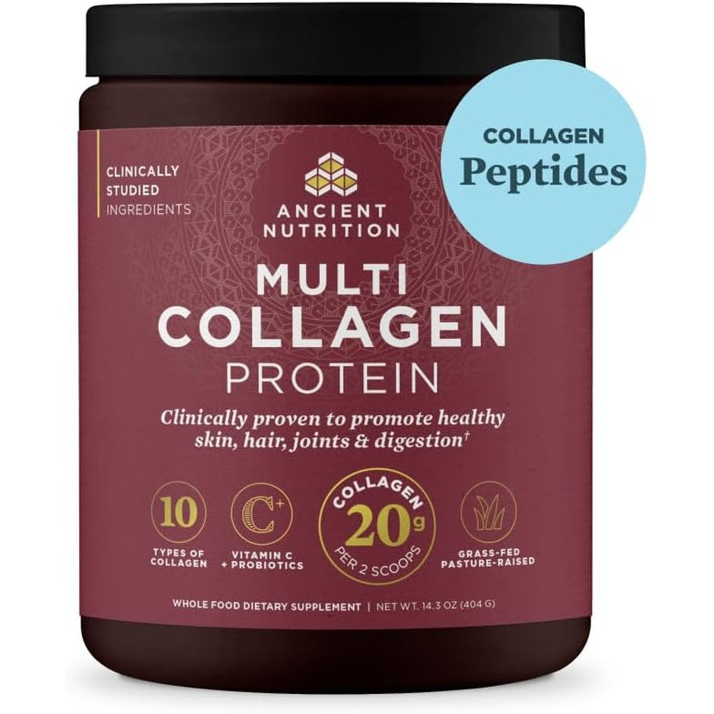 Ancient Nutrition Multi Collagen Peptides Powder unflavored forty servings tub front view