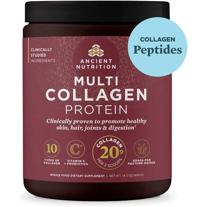 Ancient Nutrition Multi Collagen Peptides Powder unflavored forty servings tub front view