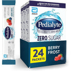 Pedialyte Zero Sugar Electrolyte Drink Mix Berry Frost 24 packets box front view