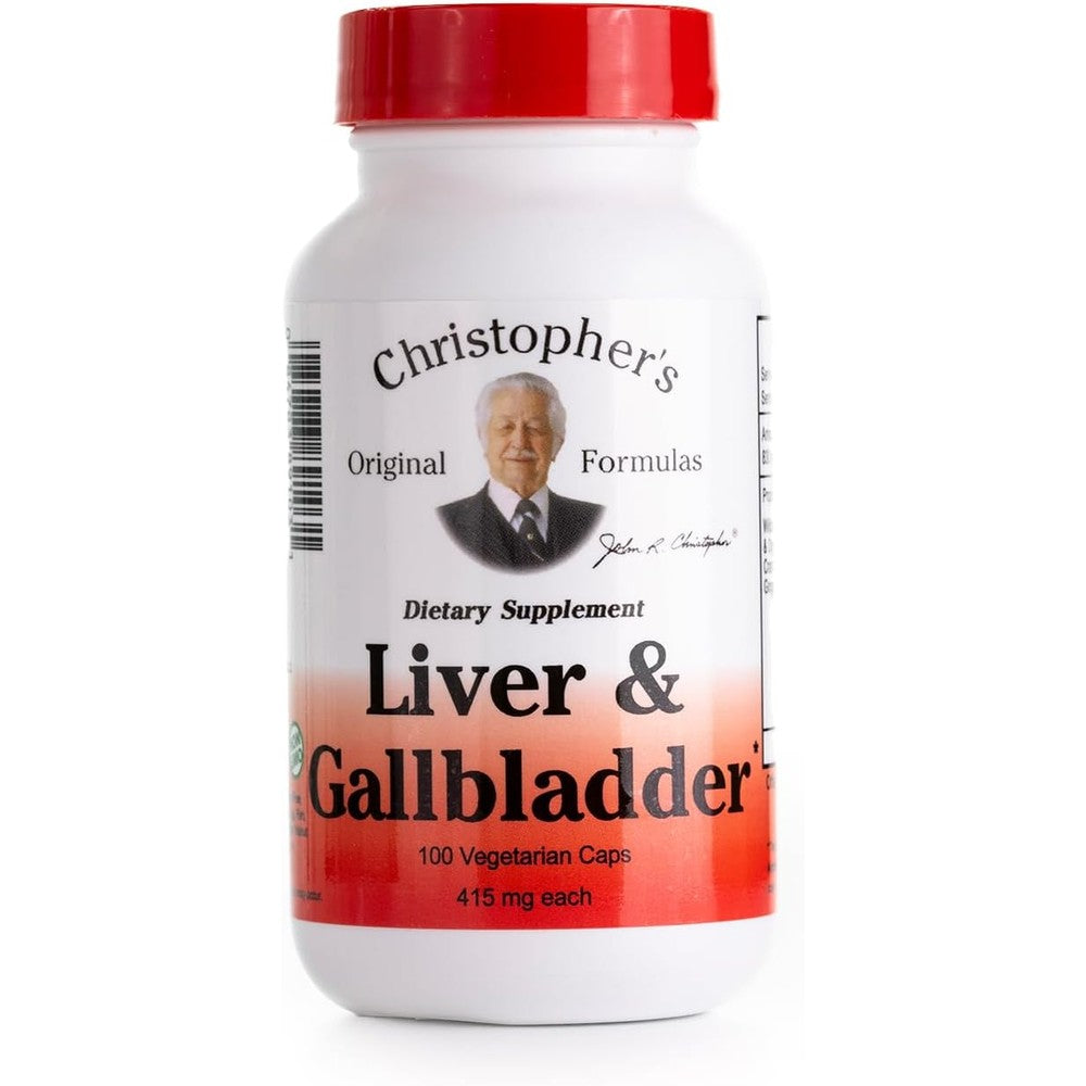 Christopher's Original Formulas Liver and Gallbladder 100 Capsules front bottle view