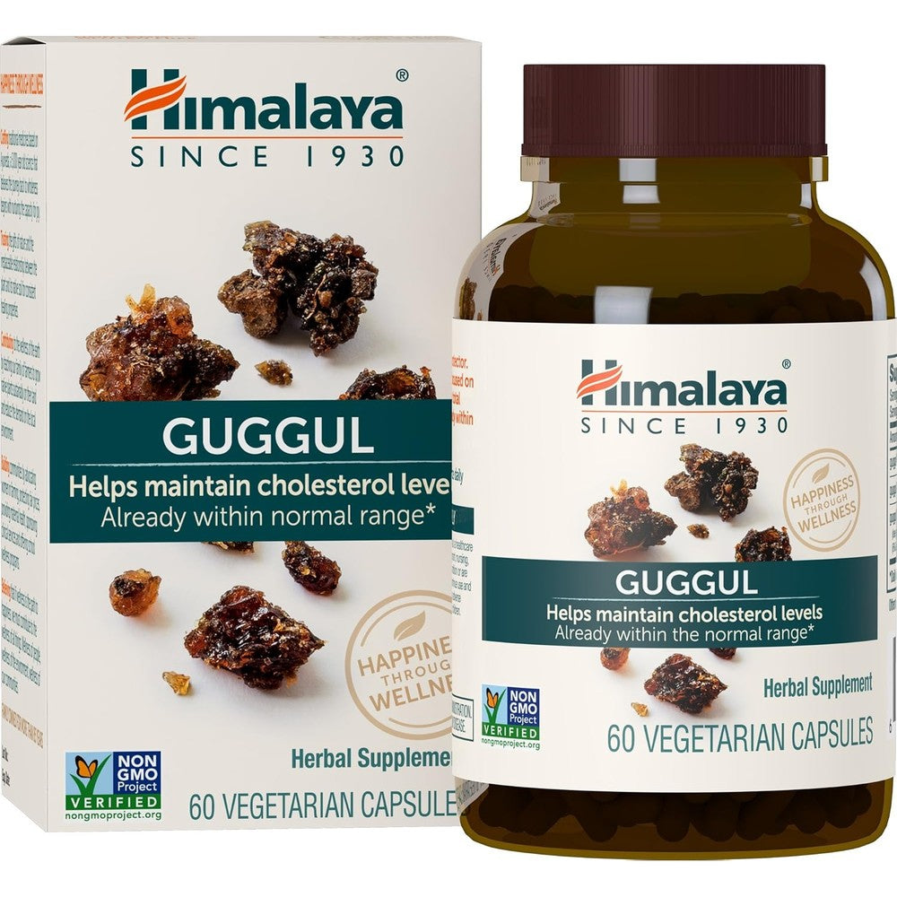 Himalaya Guggul Herbal Cholesterol and Liver Detox supplement front view for cholesterol control