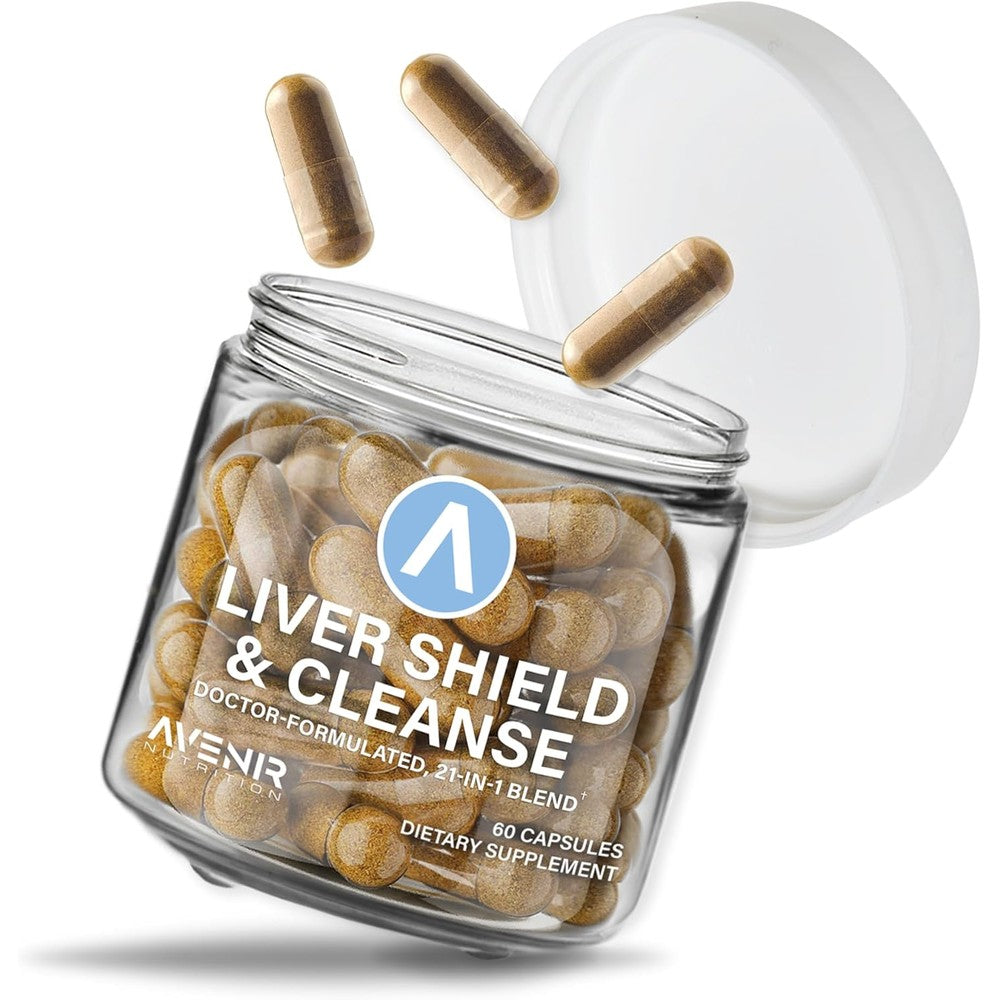 Avenir Nutrition Liver Shield And Cleanse front view bottle packaging