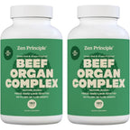 Zen Principle Grass Fed Beef Organs Supplement Complex 360 capsules front bottle view