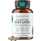 Whole Again Nutrition Grass Fed Beef Liver Capsules front view