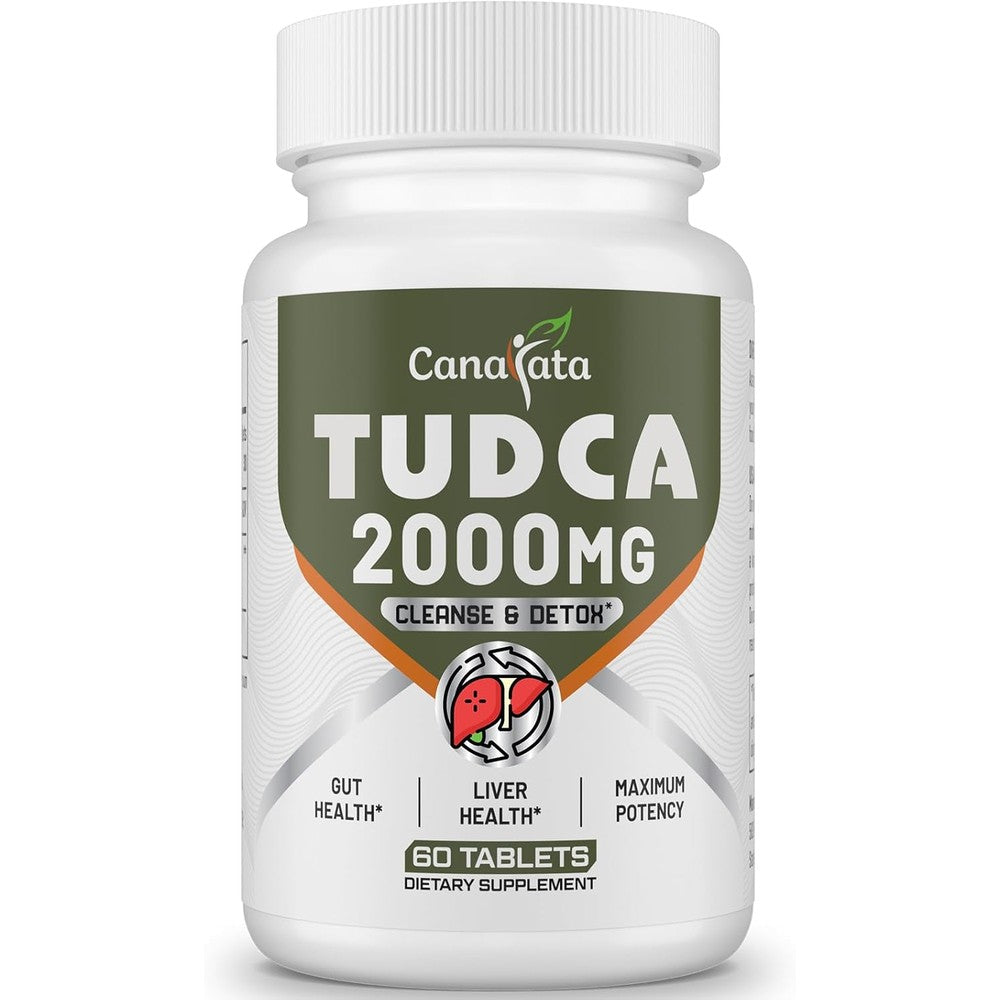 Canarata TUDCA Liver Support 2000mg 60 tablets front view showing authentic packaging