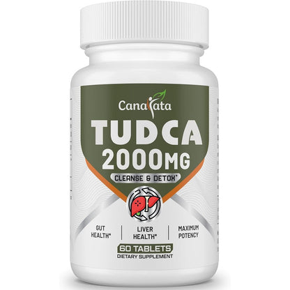 Canarata TUDCA Liver Support 2000mg 60 tablets front view showing authentic packaging