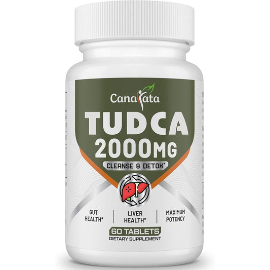 Canarata TUDCA Liver Support 2000mg 60 tablets front view showing authentic packaging