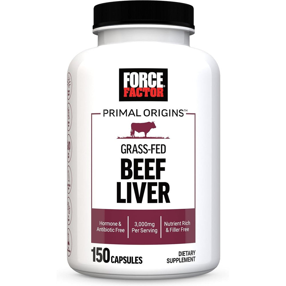 Force Factor Primal Origins Beef Liver 150 Capsules front view bottle