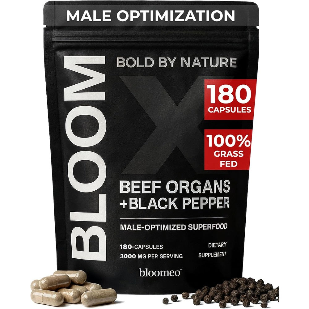 Bloomeo beef organ supplement for men front view bottle