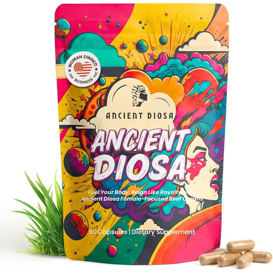 Ancient Diosa Grass Fed Beef Liver Female Focused Organ Supplement 60 Capsules front view pouch