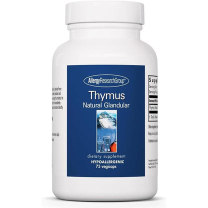 Allergy Research Group Thymus Natural Glandular front bottle view for immune system support