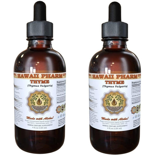 Hawaii Pharm Thyme Liquid Extract two pack front view showing product labels
