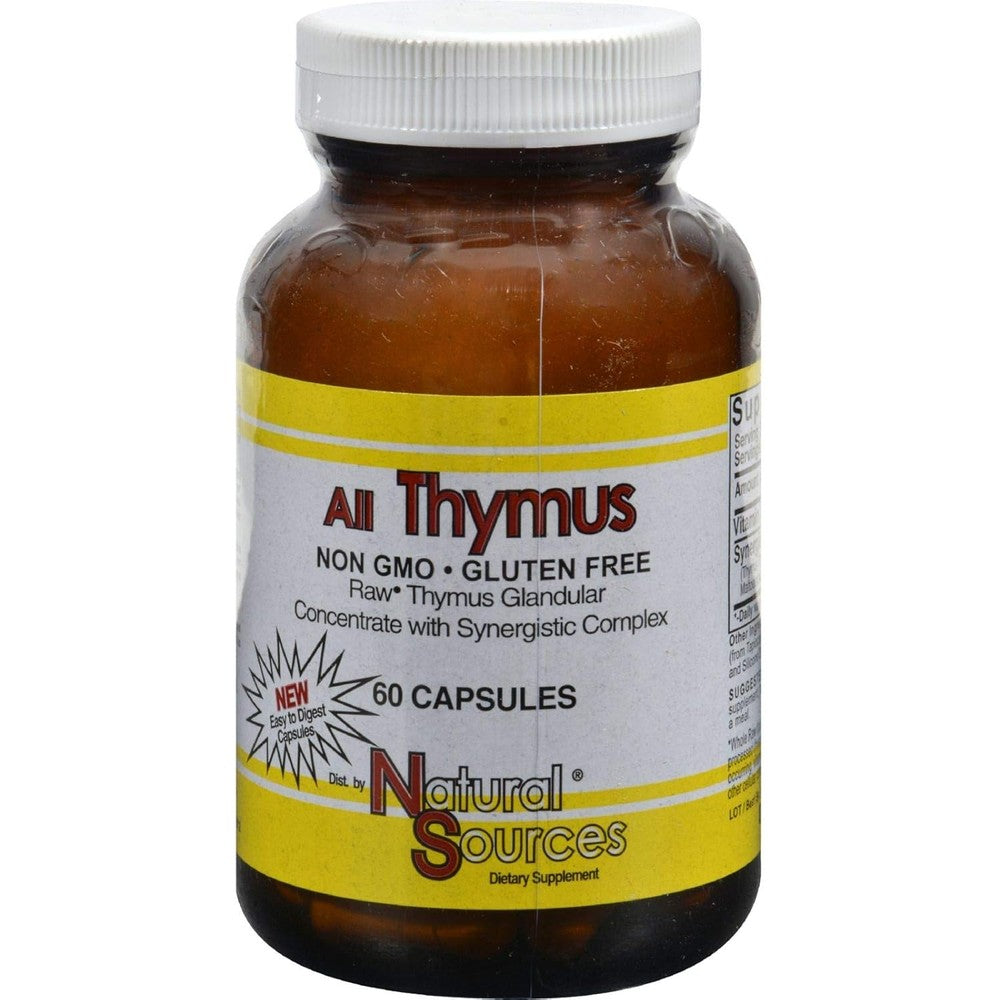 Natural Sources All Thymus 60 Capsules front view authentic immune support supplement