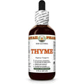 Hawaii Pharm Thyme Thymus Vulgaris Dry Leaf Glycerite front view showing natural herbal extract bottle