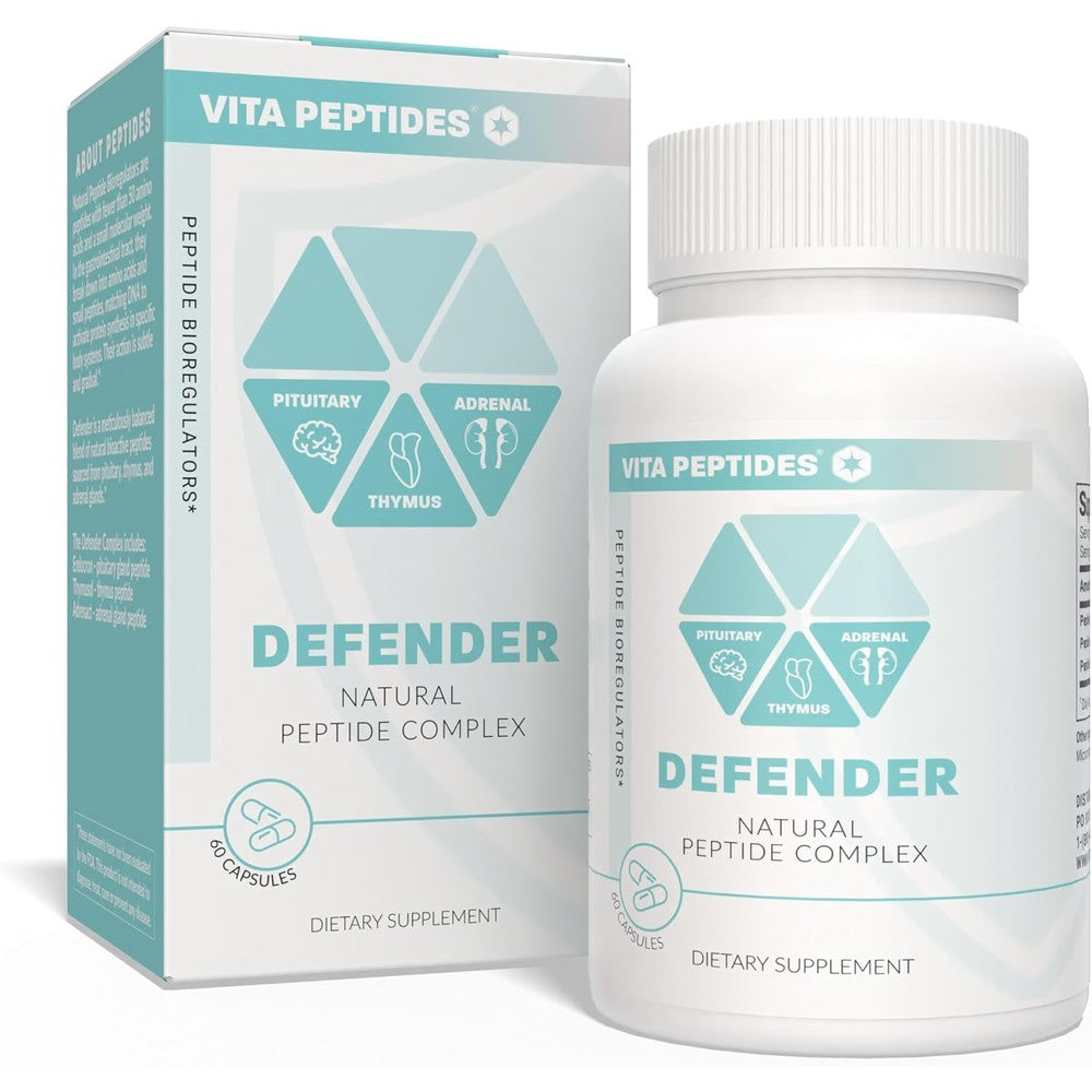 Vita Peptides Defender Bioregulator Complex sixty capsules front view packaging for endocrine wellness