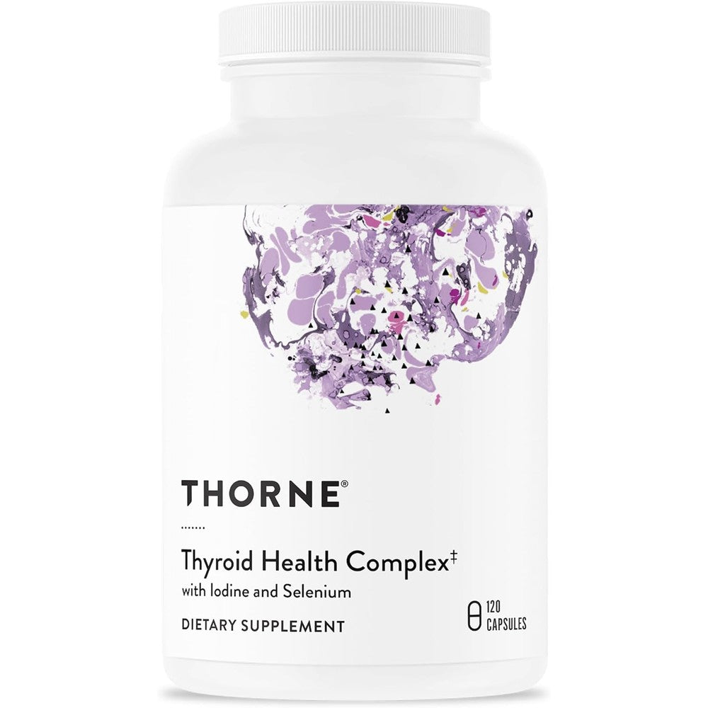 Thorne Thyroid Health Complex 120 capsules front view showing original premium packaging.