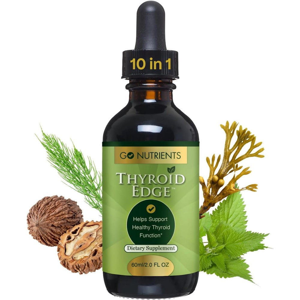Go Nutrients Thyroid Edge liquid supplement front view for natural metabolism support