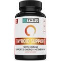 ZHOU Thyroid Support 60 veggie capsules front bottle view for metabolism health