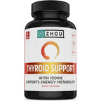 ZHOU Thyroid Support 60 veggie capsules front bottle view for metabolism health