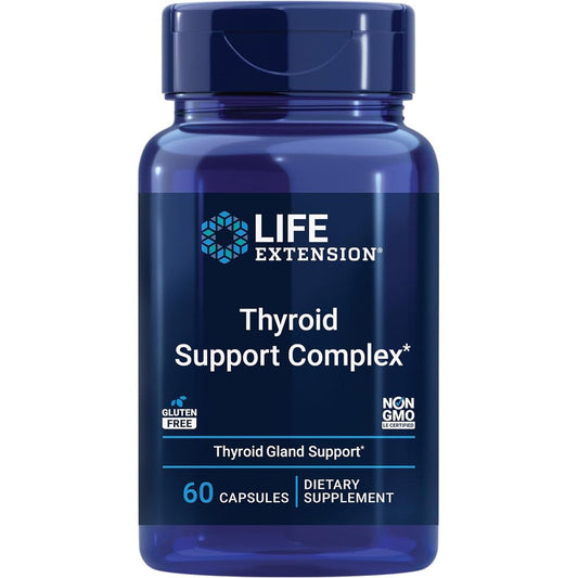 Life Extension Thyroid Support Complex 60 capsules front bottle view for metabolism support