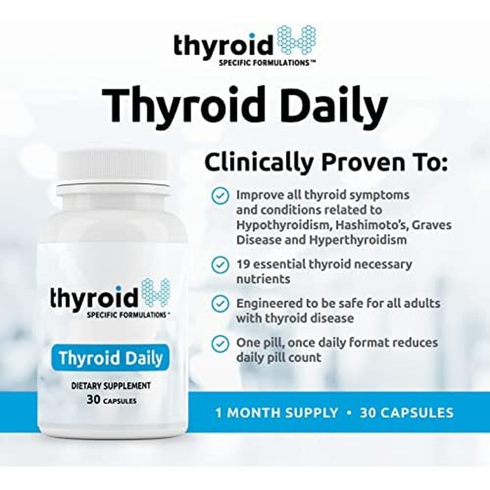 Thyroid Specific Formulations Thyroid Daily Iodine Free front view bottle showing 30 capsules text