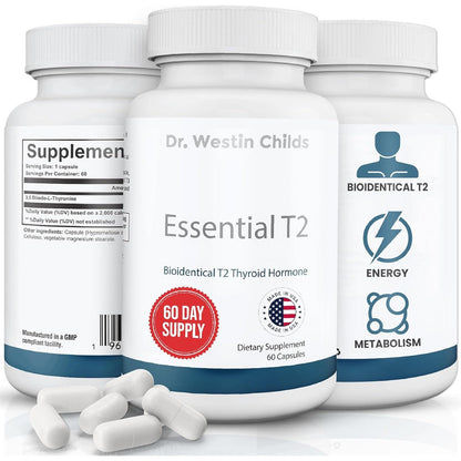 Dr Westin Childs Essential T2 Thyroid Hormone Health Support bottle front view