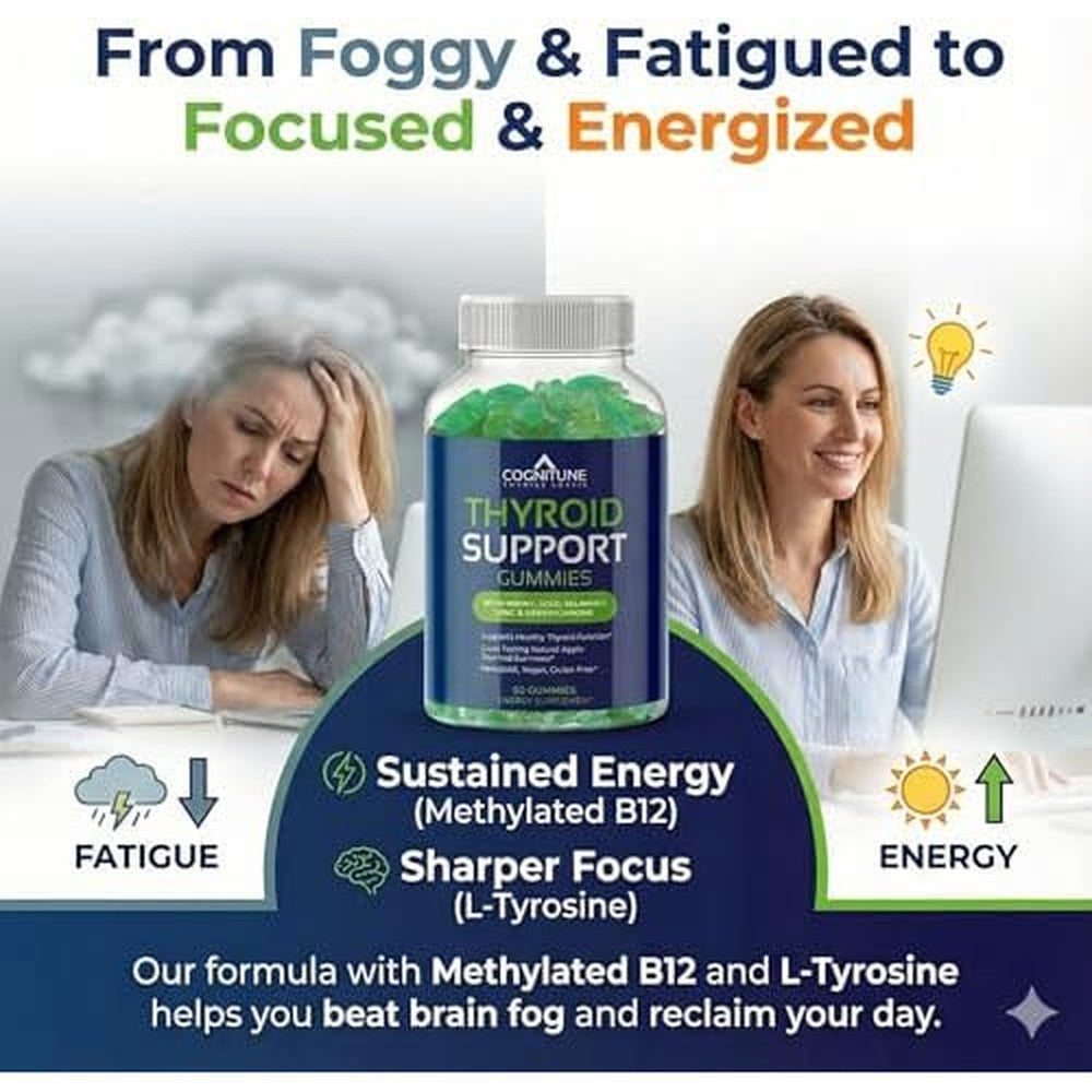 CogniTune Thyroid Support Gummies front view bottle for metabolism boost