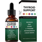 Kindled Thyroid Support Liquid Drops front view bottle and box packaging