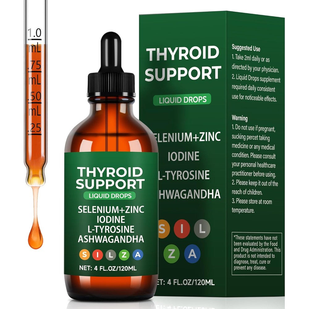 Crobirware Thyroid Support Complex Liquid Drops front view bottle for natural metabolism boost.