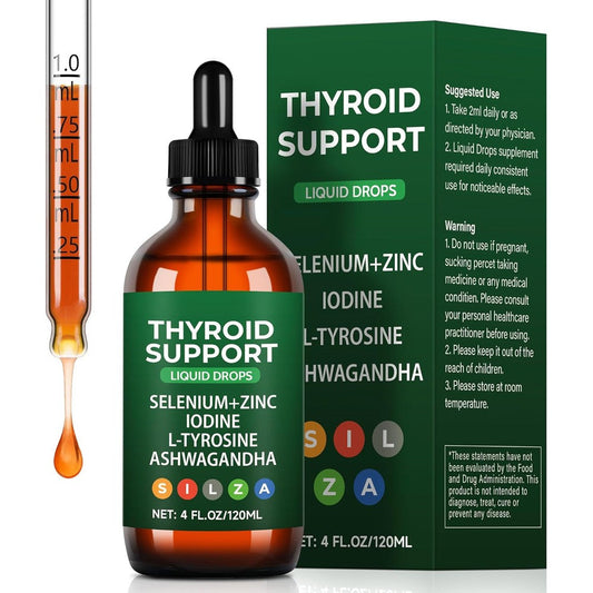 Crobirware Thyroid Support Complex Liquid Drops front view bottle for natural metabolism boost.